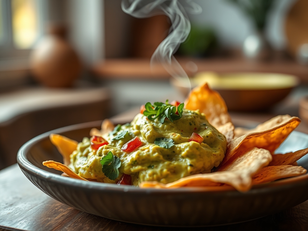 Guacamole con nachos